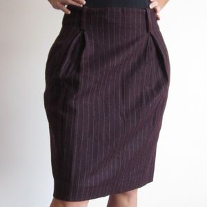 Bagatelle - Wool Burgundy Pencil Skirt